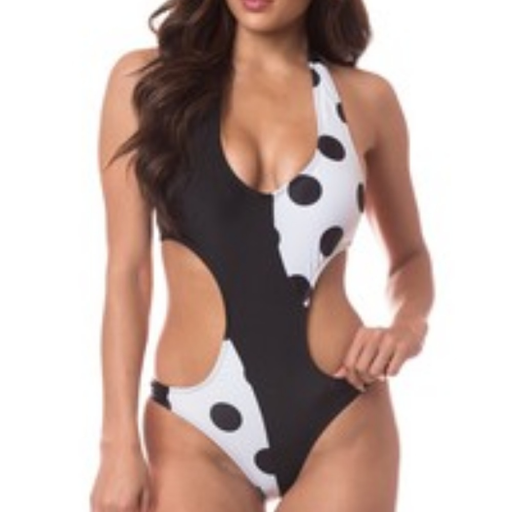 polka dot one pieces swimsuit